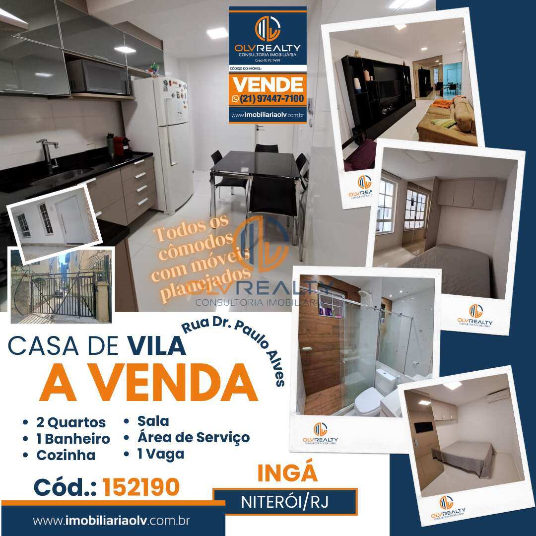Linda Casa térrea a venda em uma Vila no Ingá - Niterói/RJ - Imobiliária OLV REALTY