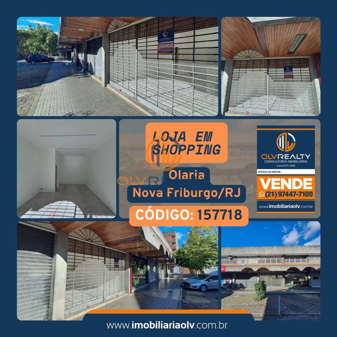 Loja a Venda no Shopping Roseiral - Olaria - Nova Friburgo/RJ - Imobiliária OLV REALTY